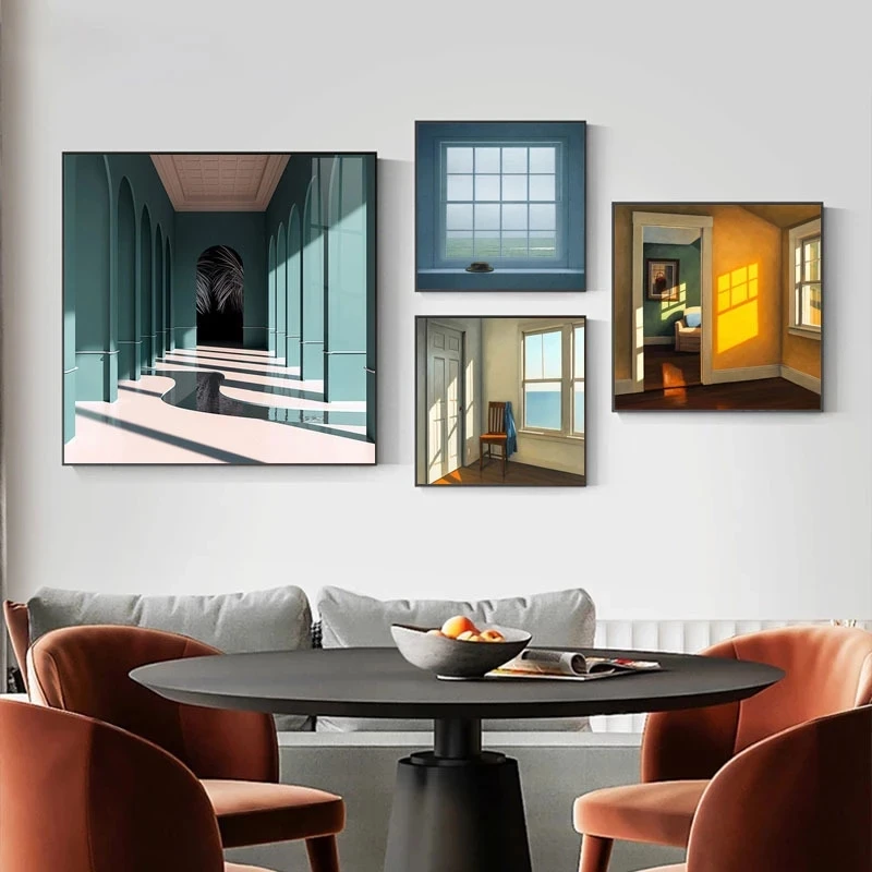 Interior Designer - 北欧窓外風景キャンバス絵画プリント風景インテリア壁アートポスターキャンバス画像家の装飾用