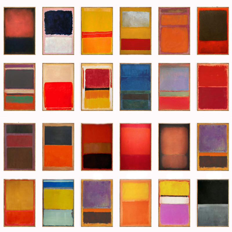 Interior Designer - Rothko-抽象芸術,ヴィンテージ,ミニマリスト,インテリアデザインの壁装飾ポスターセット
