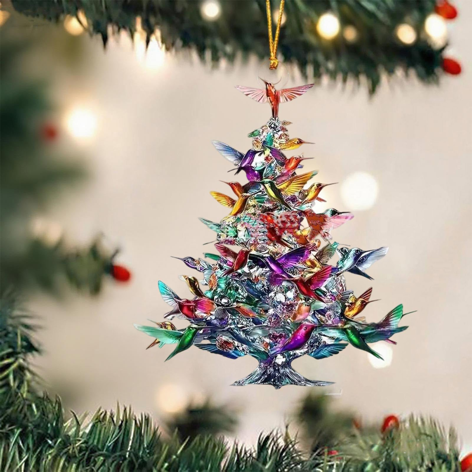 8cm 2D アクリル鳥のオーナメント クリスマスツリー吊り - Interior Design Xmas のレビューと価格