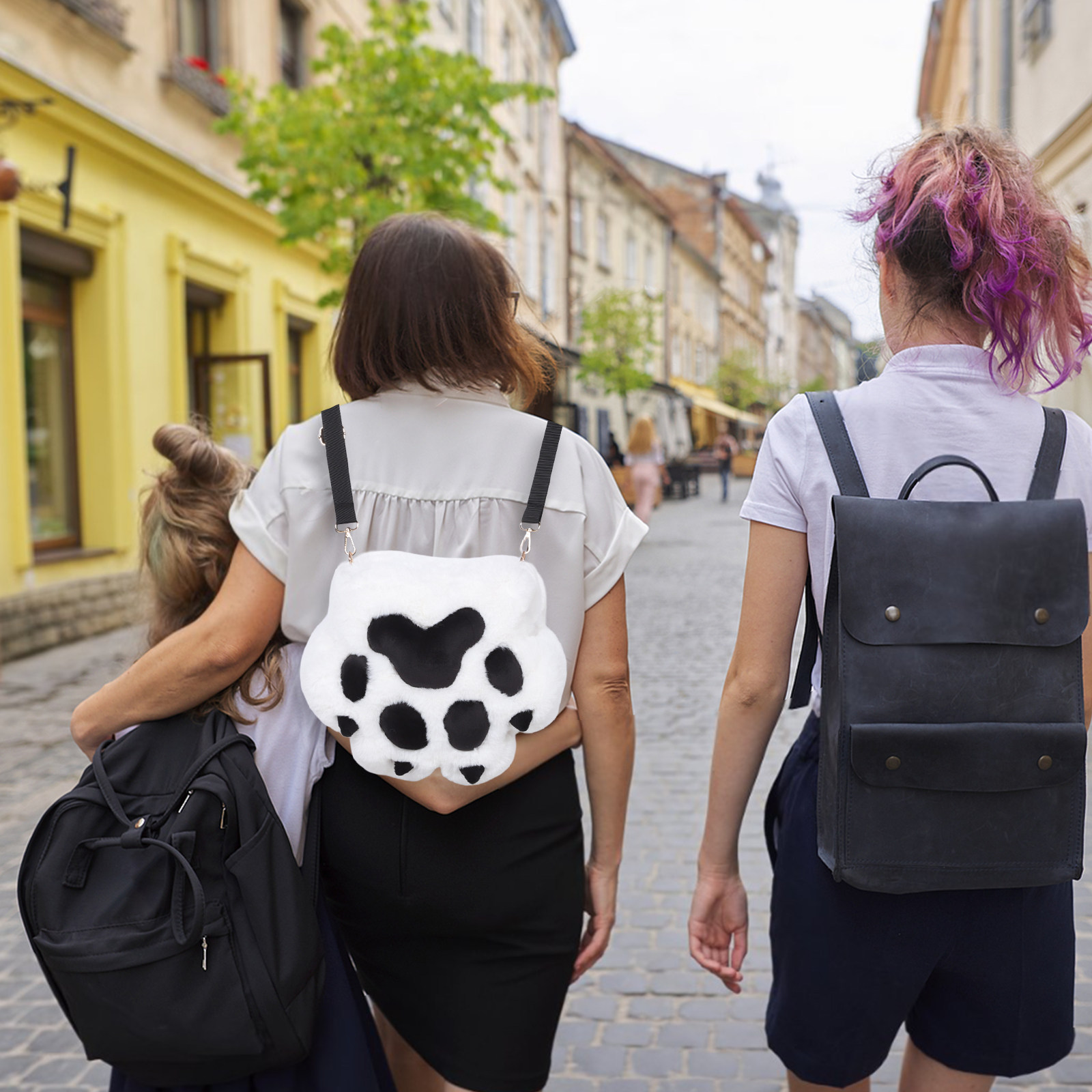 若い女の子向けの猫の肉球柄バックパック。おしゃれな猫の肉球デ - Interior Design School のレビューと価格