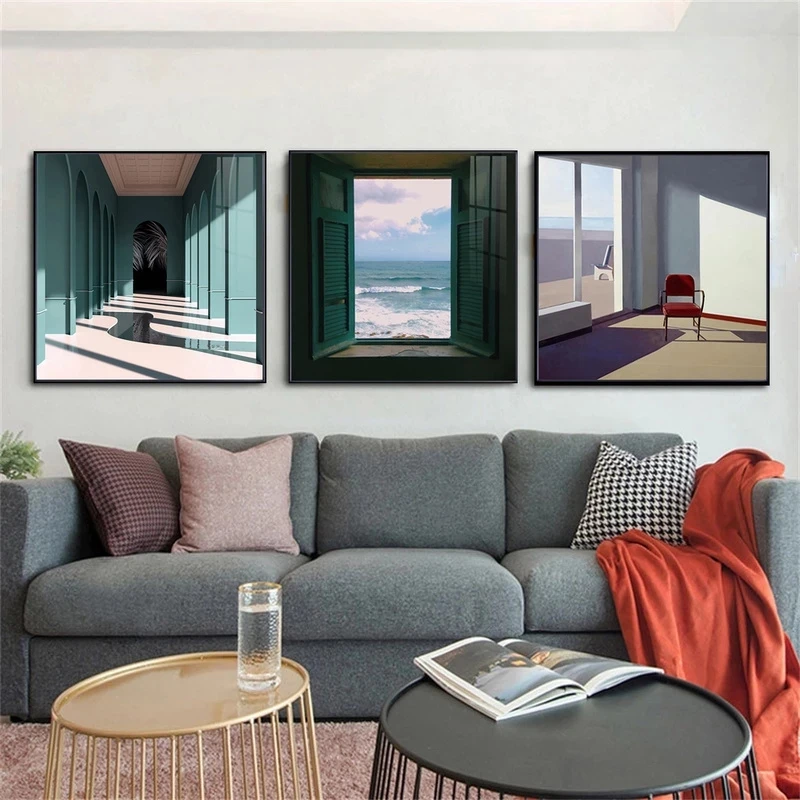 北欧窓外風景キャンバス絵画プリント風景インテリア壁アートポス - Interior Designer のレビューと価格