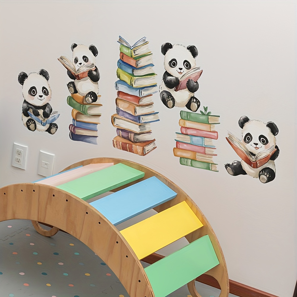 漫画パンダ読書壁ステッカー学校教室動物読書壁デカール図書館寝 - Interior Design School のレビューと価格